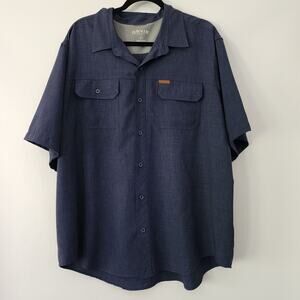 Orvis Classic Collection‎ short sleeve button front shirt gray mens size XXL